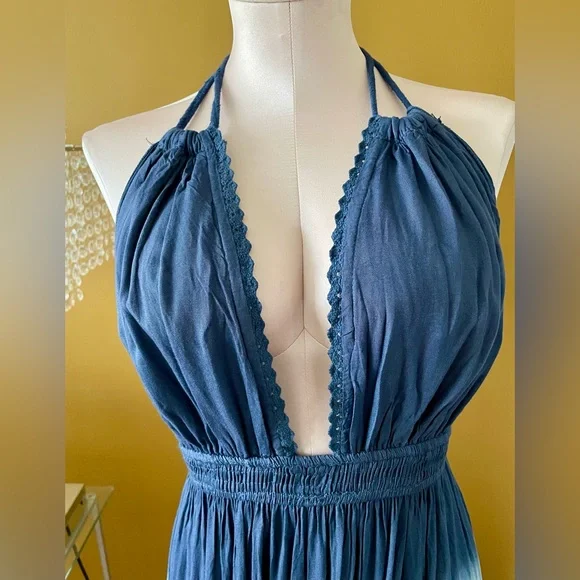 BOHO ME halter neck keyhole high/low maxi dress Sz S - Picture 5 of 7